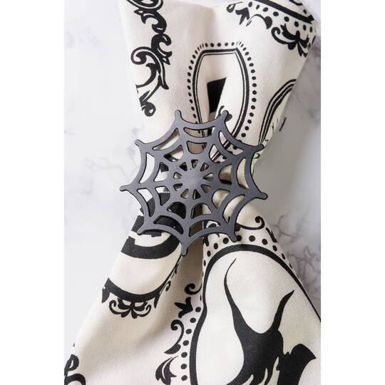 Black Spider Web Napkin Ring Set, Michaels